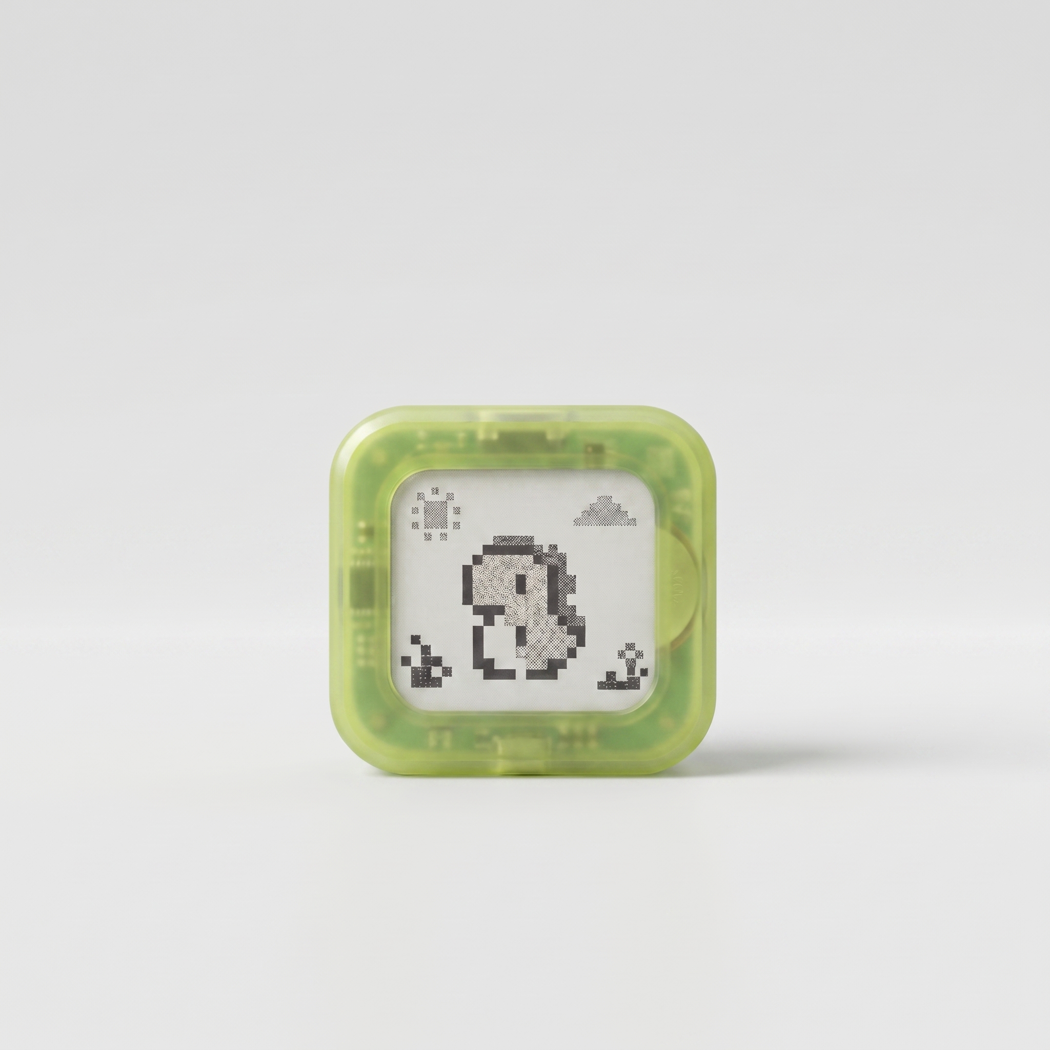 Dino Recess device with a translucent green shell