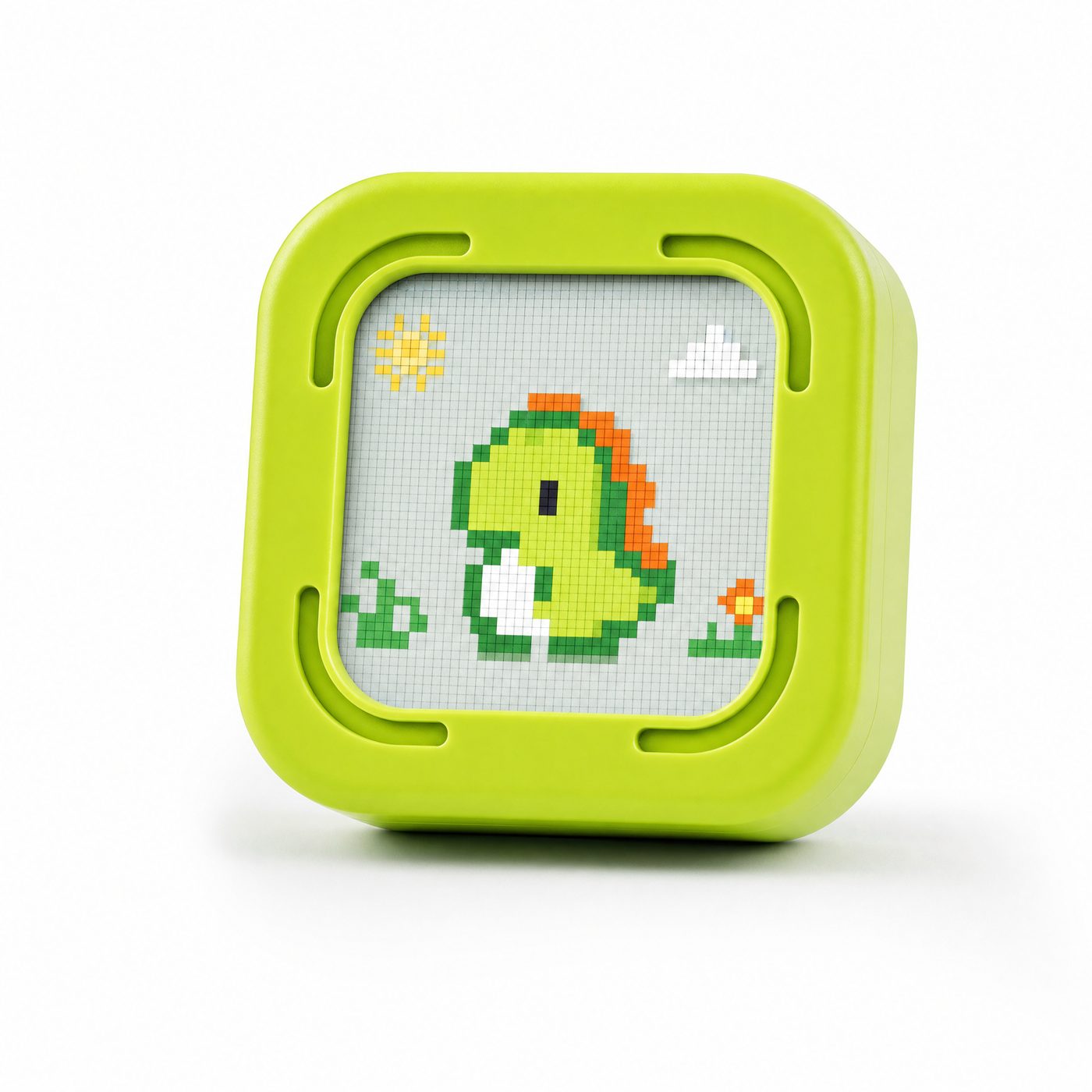 Original Dino Recess device with a vivid green shell