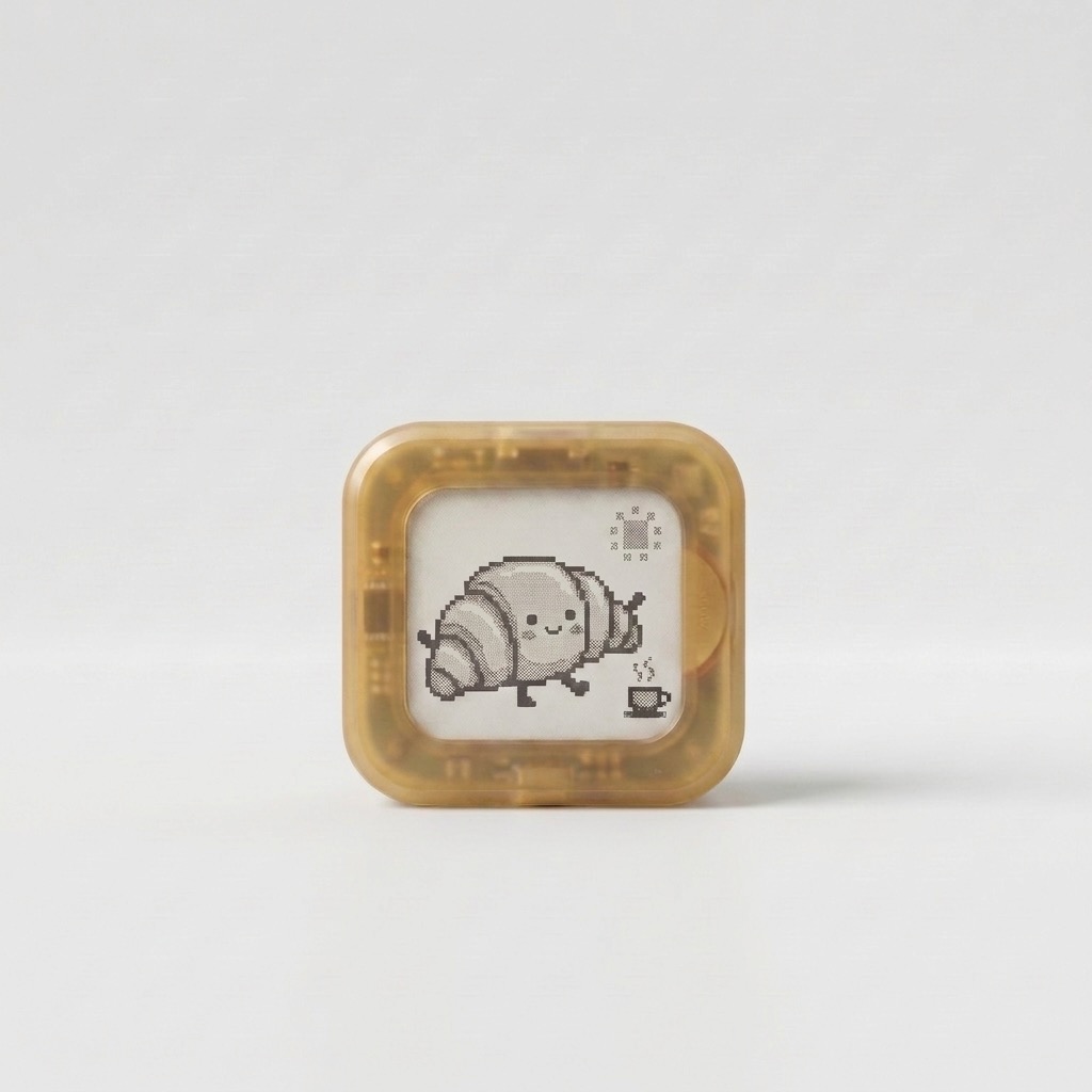Croissant H Recess character in a warm gold shell