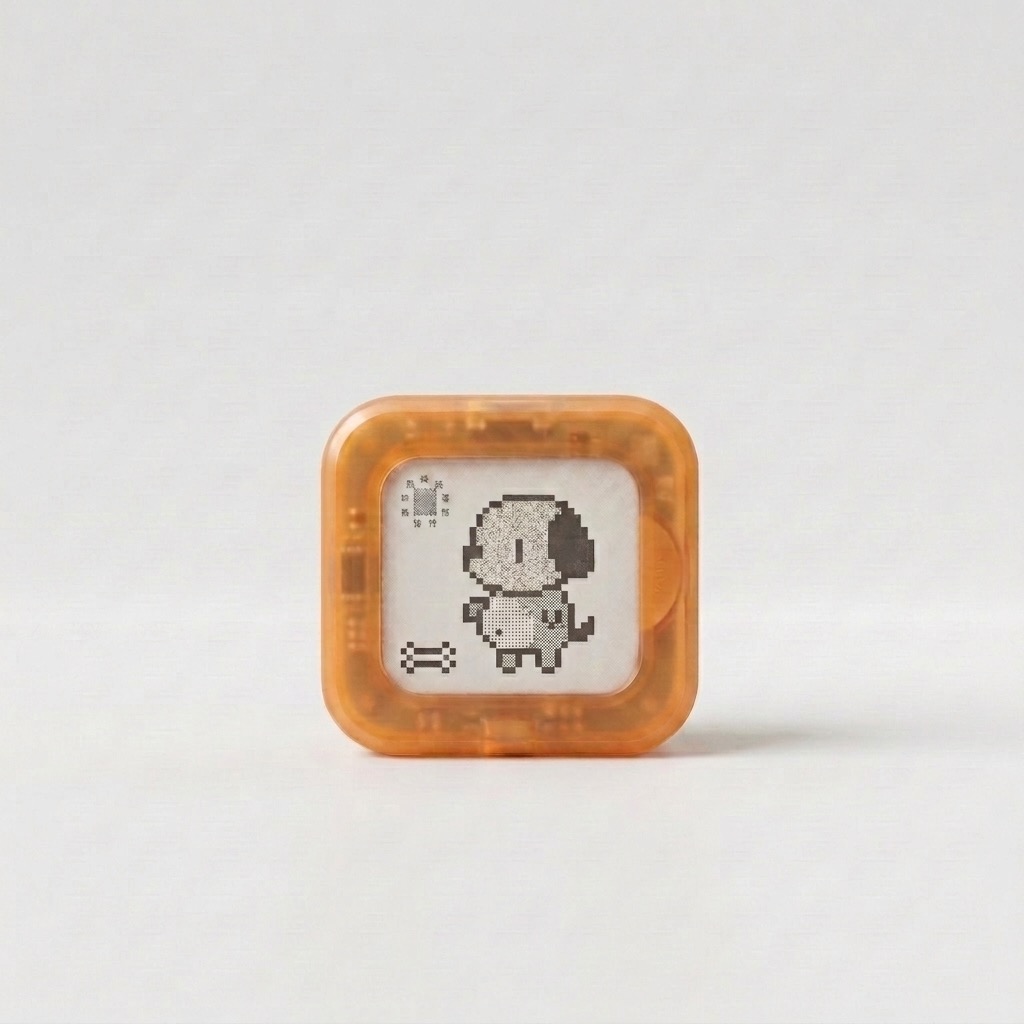 Dog L Recess character in an orange translucent shell